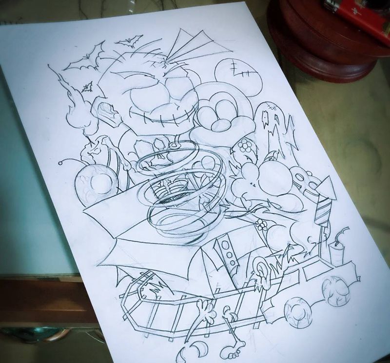 儿童劫纹身图片_手稿插画欧美清新贴纸几何动物人物植物原创纹身图案