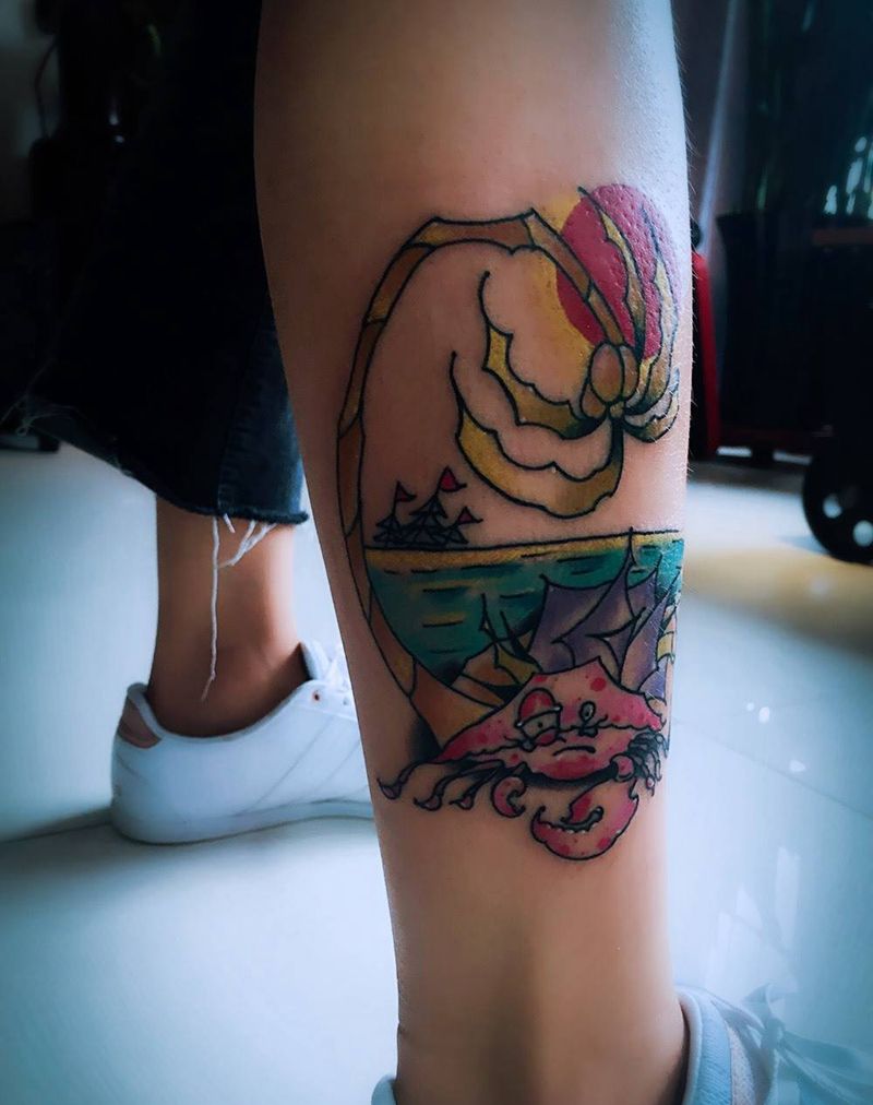 原创new school纹身图片_成品腿部欧美植物动物静物贴纸纹身图案