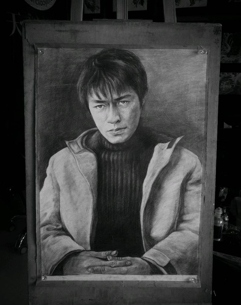 古天乐纹身图片_欧美写实手稿素描纹身图案