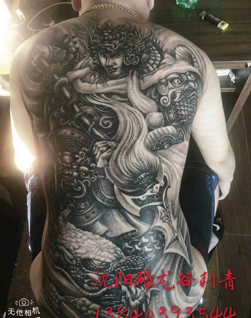 赵子龙纹身图片_背部纹身图案