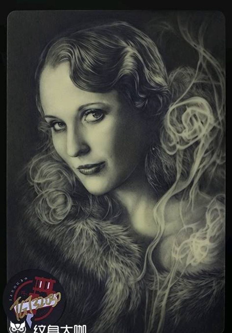 2019练习皮组纹身图片_欧美写实肖像纹身图案