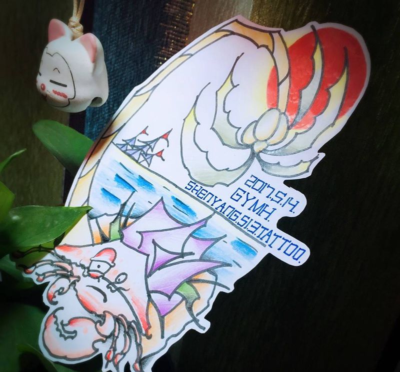 近期原创手稿纹身图片_手稿欧美动物贴纸情侣原创植物清新静物插画纹身图案