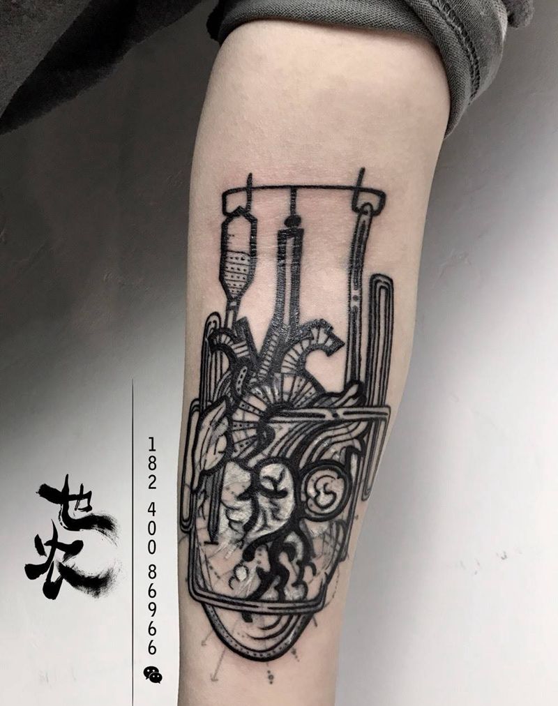 【遮盖小作】纹身图片_手臂腿部New SchoolOld School心脏遮盖小清新纹身图案