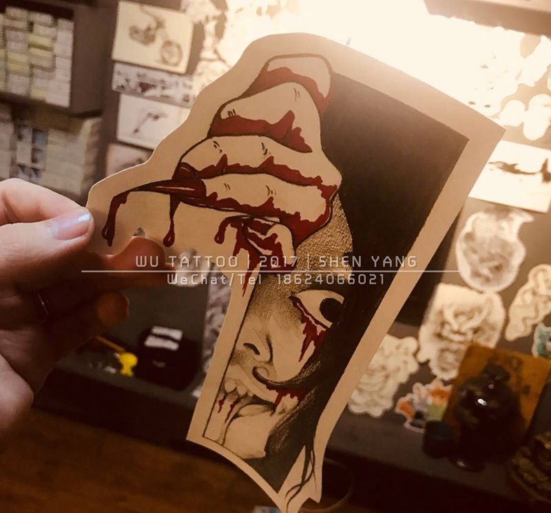 原创手稿  窥纹身图片