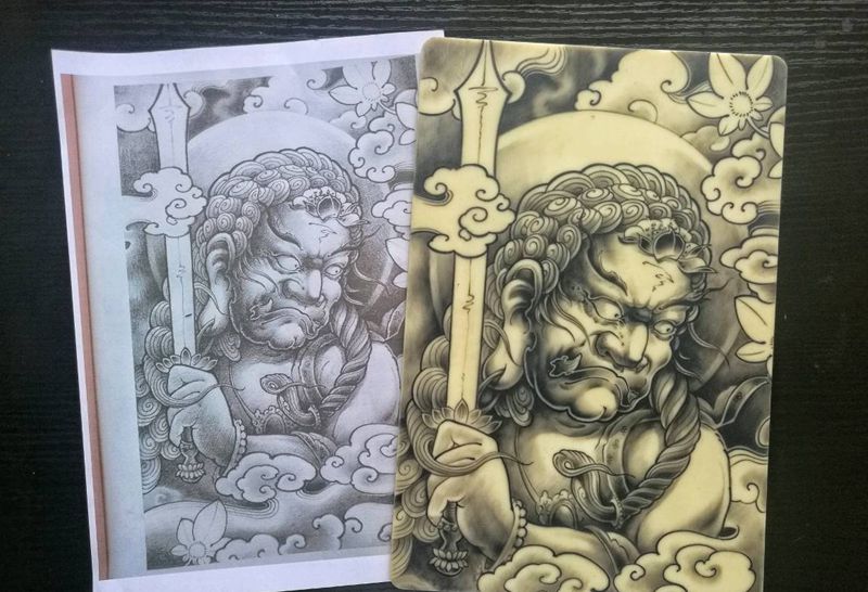 日常练习纹身图片_背部新传统纹身图案