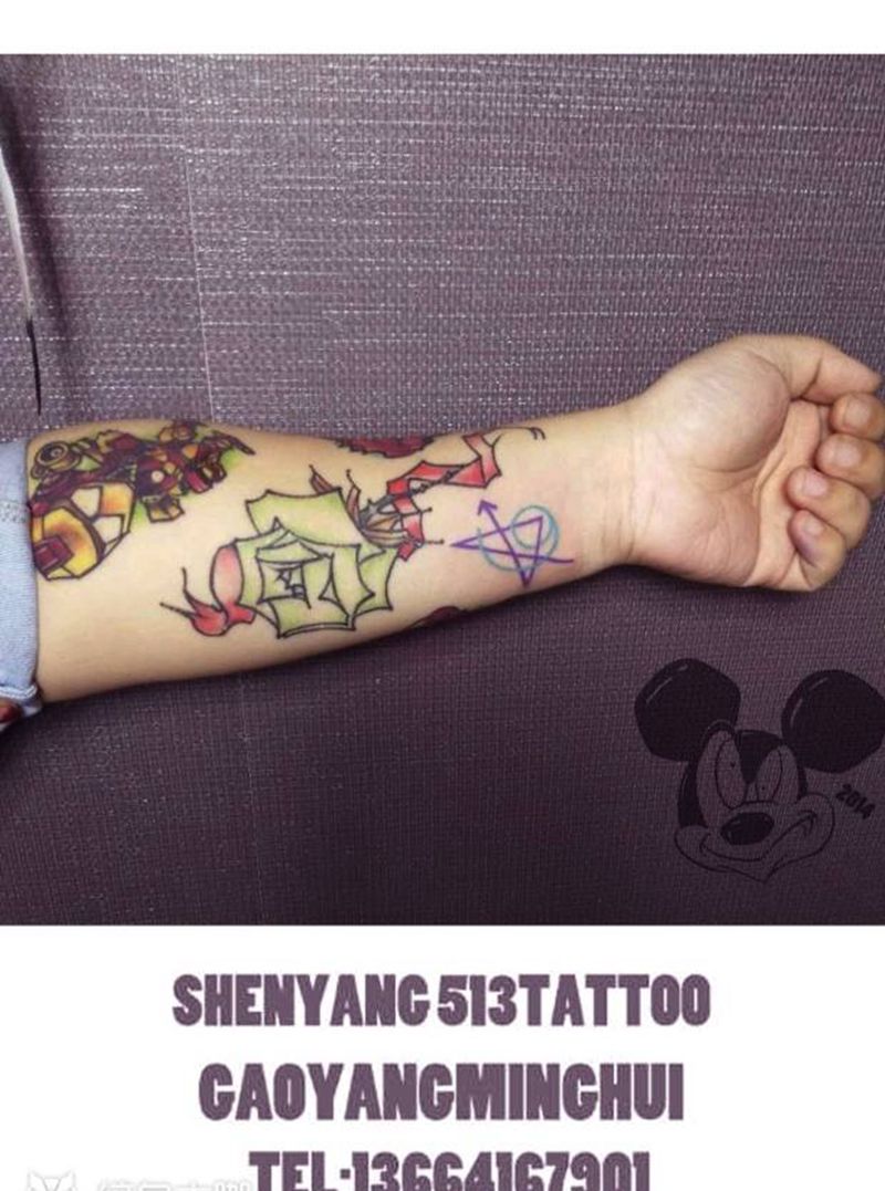 复联纹身图片_手臂欧美图腾成品纹身图案