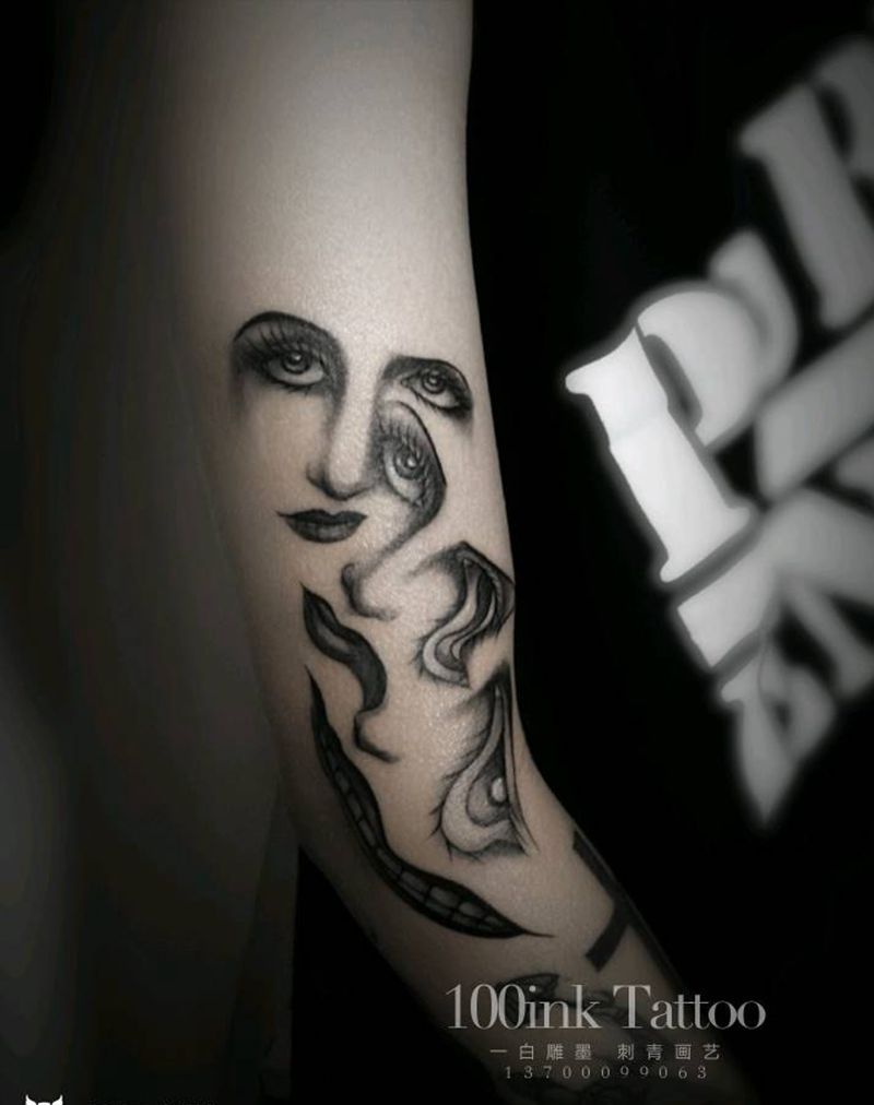 幻化纹身图片_手臂欧美人物成品纹身图案