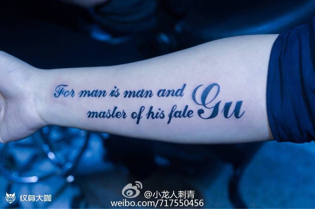 字母纹身图片_成品手稿手部腿部胸部传统欧美清新人物鬼神纹身图案