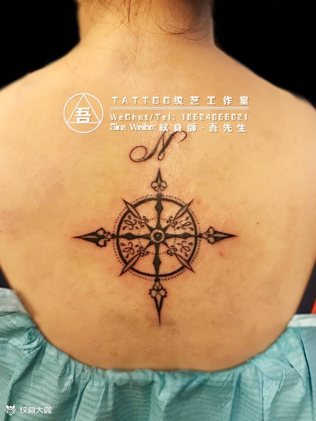 指南针纹身图片