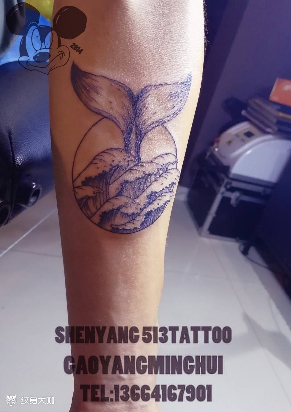 小清新纹身图片_成品手臂清新几何动物纹身图案