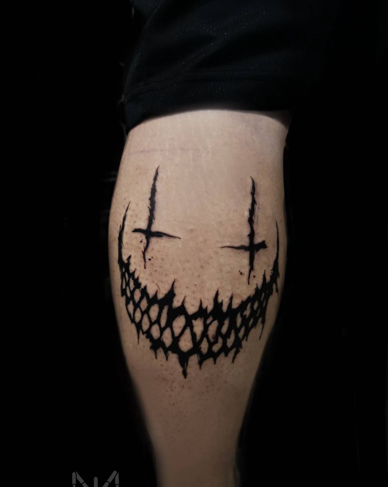 smile纹身图片_手臂腿部水墨图腾纹身图案