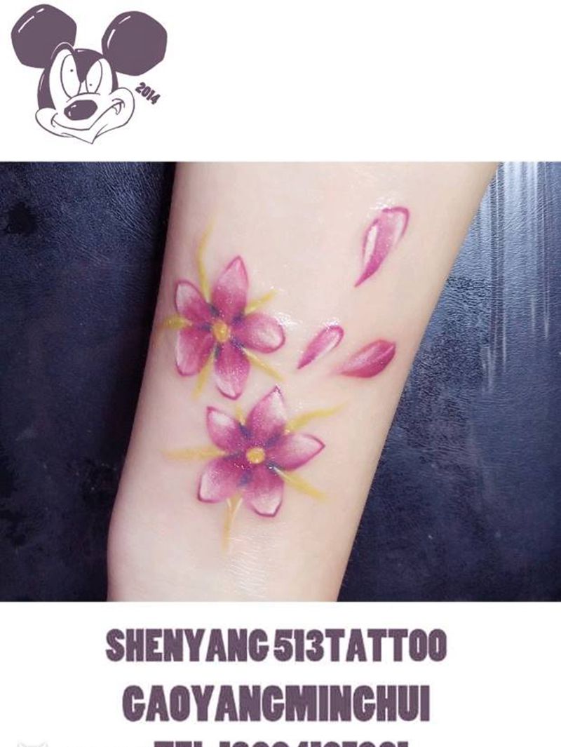 修改作品纹身图片_手臂清新植物原创成品纹身图案