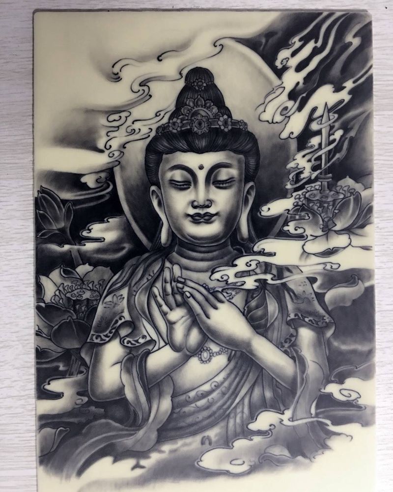 《佛》新传统纹身图片_背部纹身图案