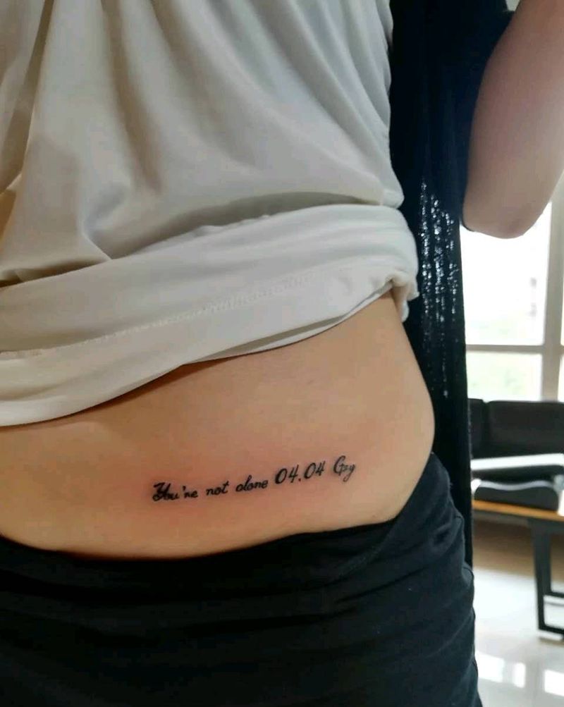 小清新纹身图片_腰部清新字符原创成品纹身图案