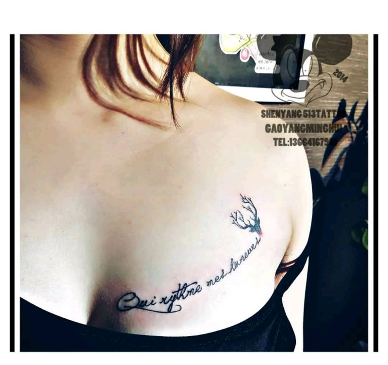 小清新纹身图片_胸部欧美清新字符原创成品纹身图案