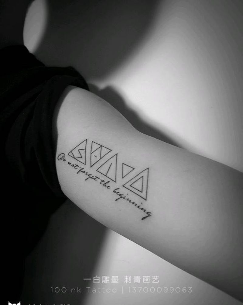 几何图形纹身图片_手臂几何字符原创成品纹身图案