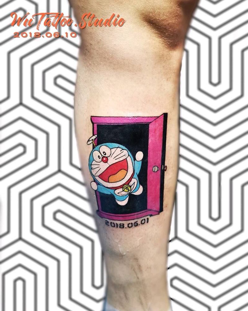 机器猫纹身图片_清新纹身图案