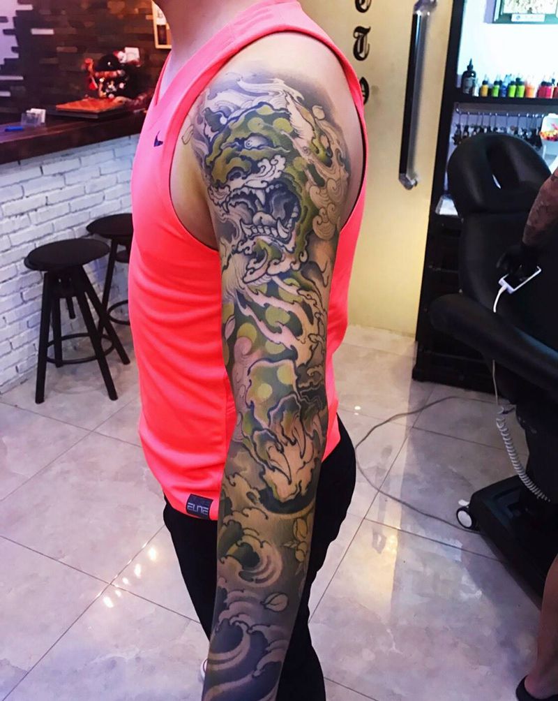 未完成 谍照首发纹身图片_小伟刺青手臂传统动物纹身图案