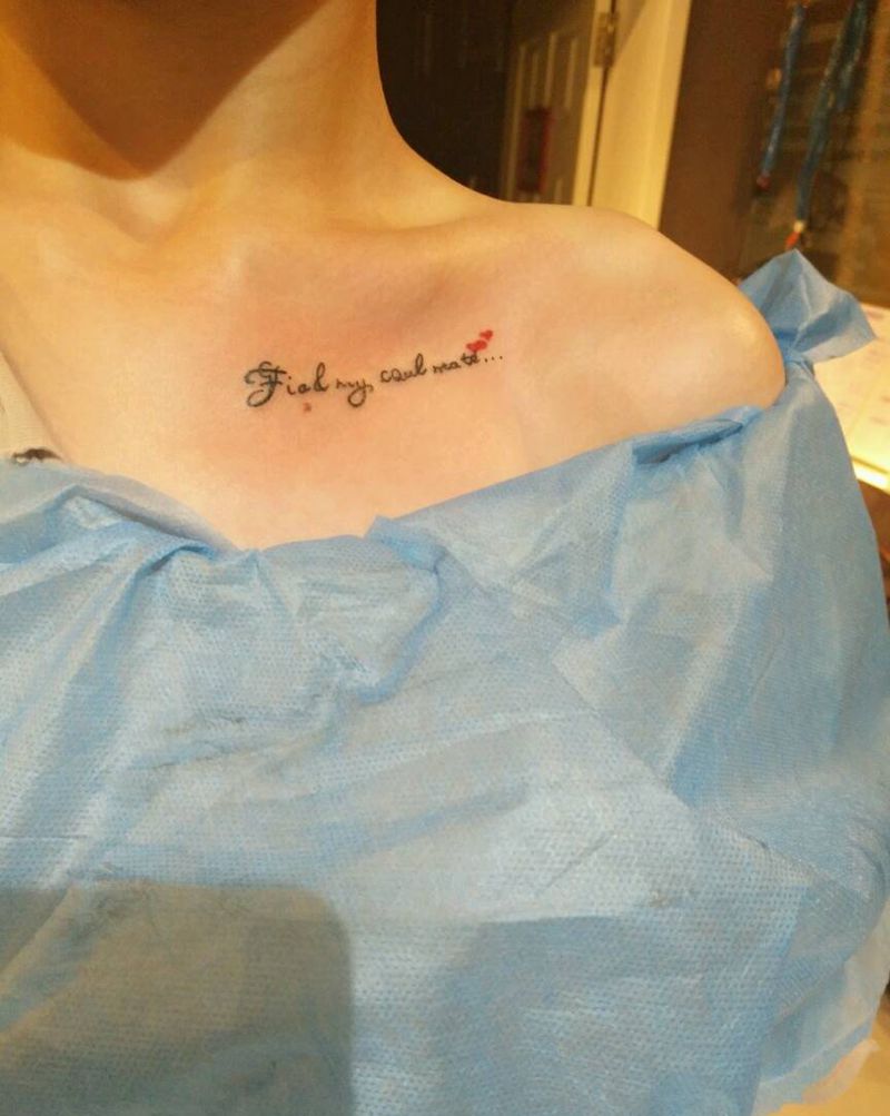 小清新纹身图片_胸部清新字符原创成品纹身图案