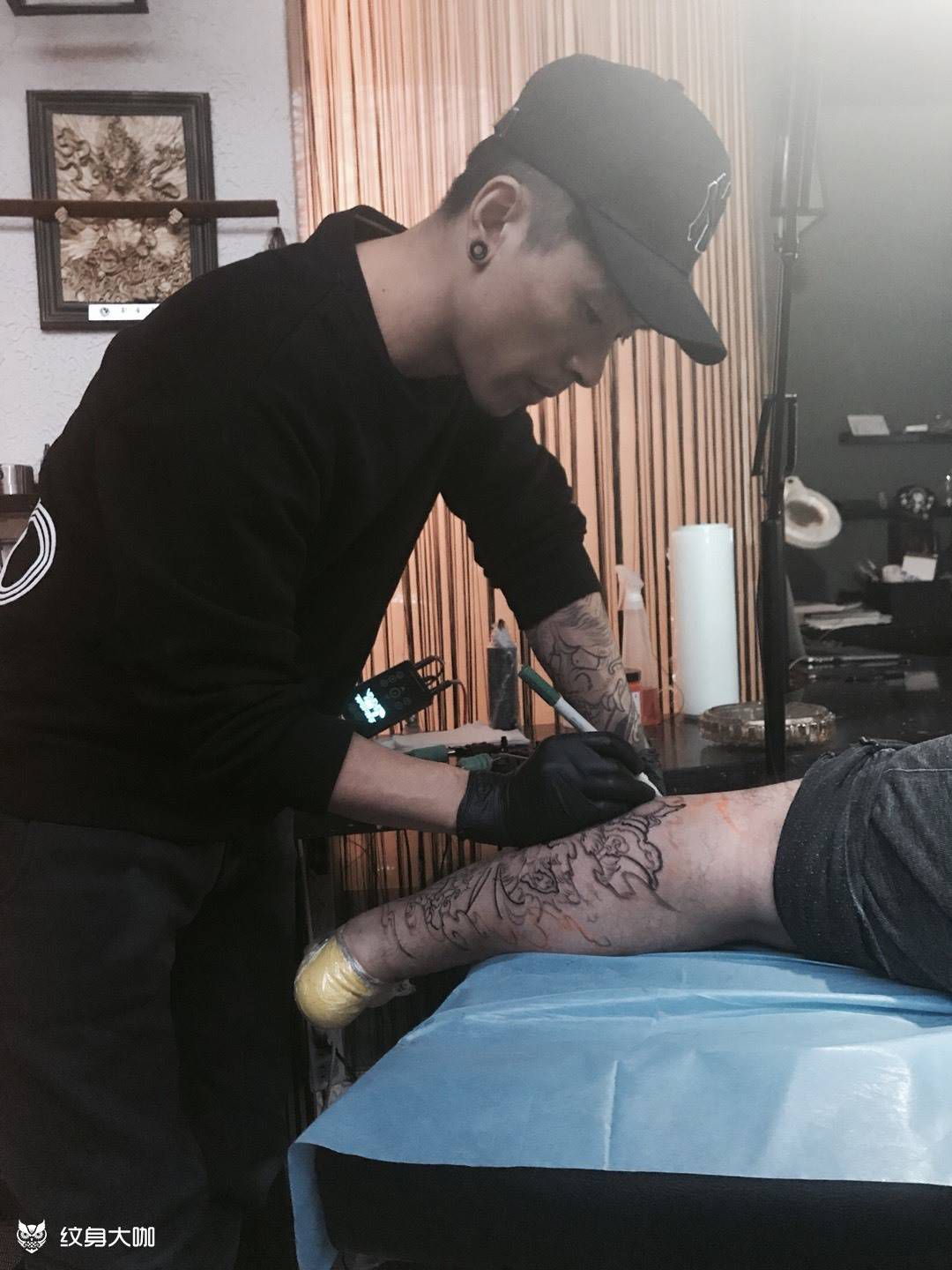 原创悟空纹身图片_小伟刺青传统腿部纹身图案