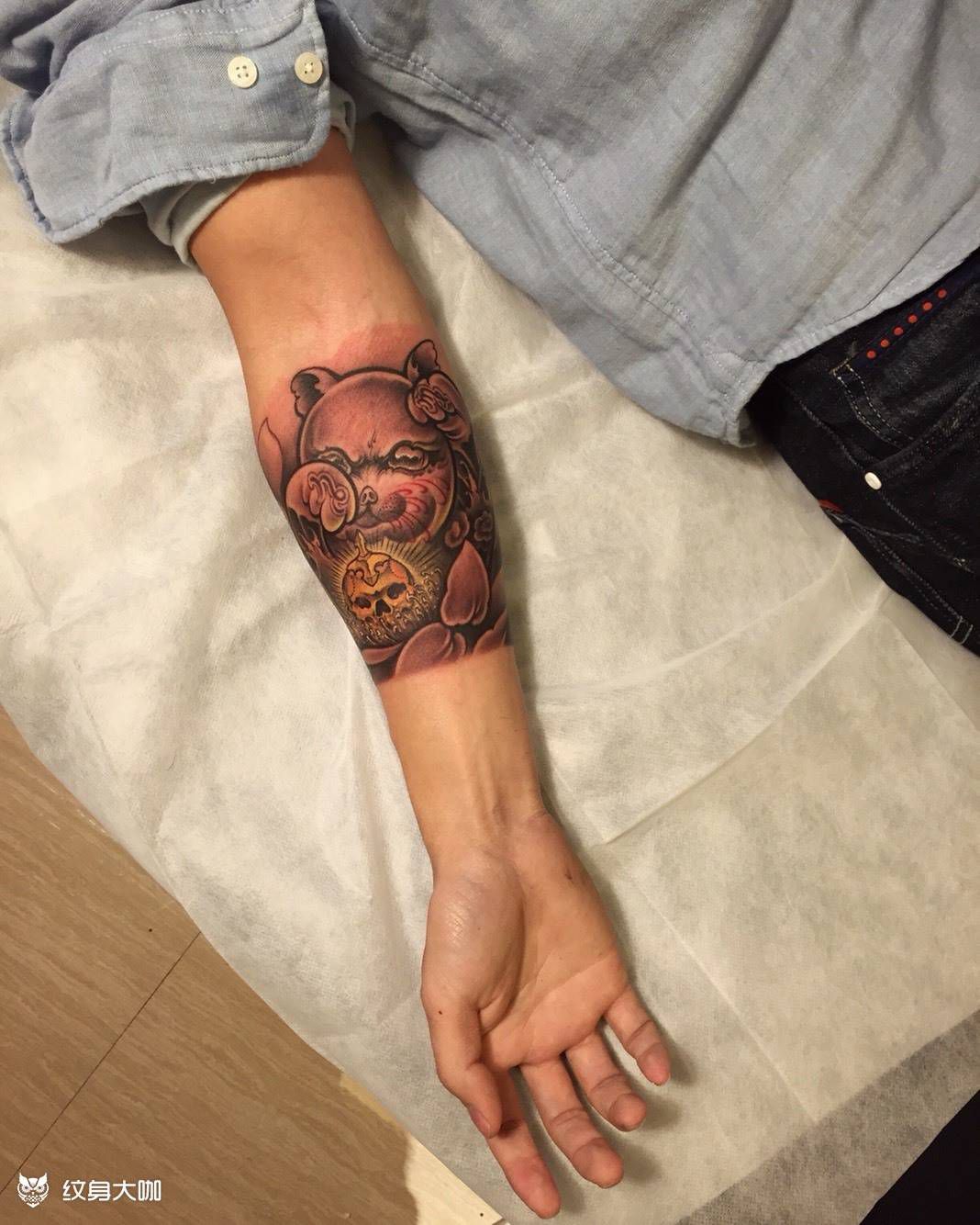 招财猫纹身图片