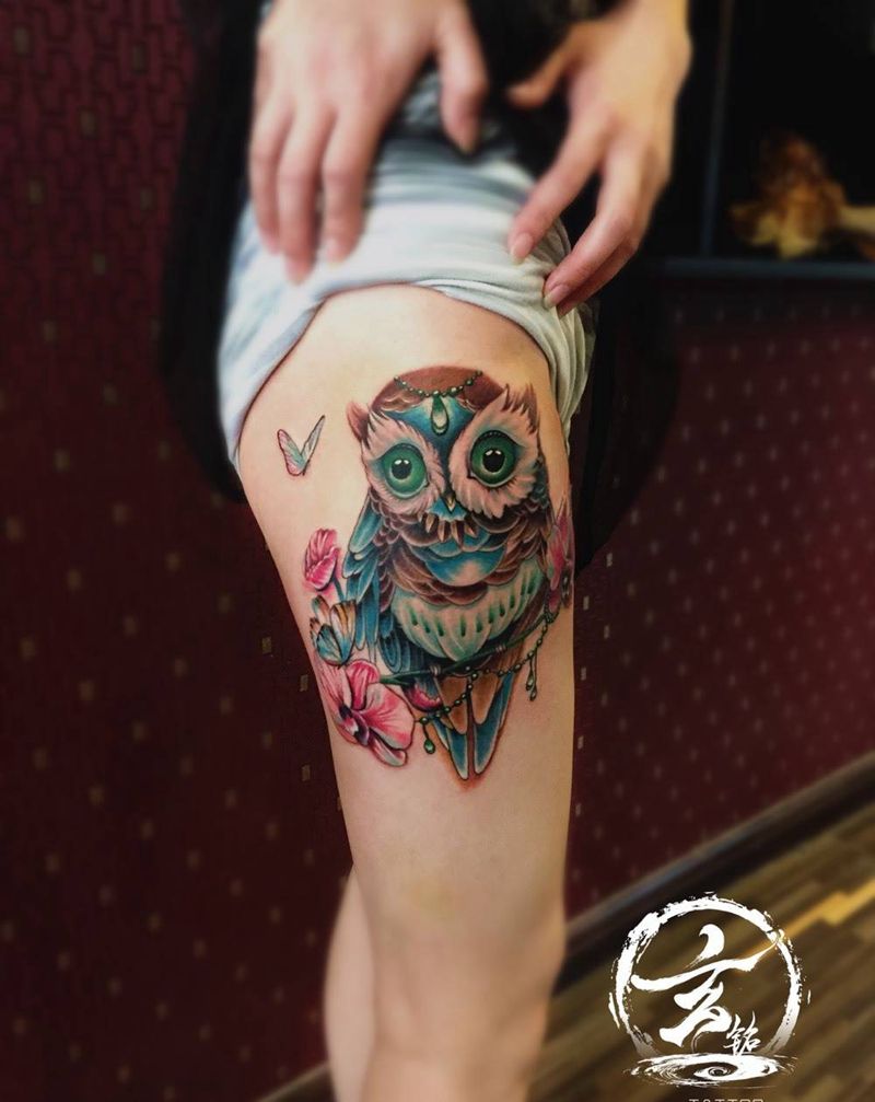 猫头鹰纹身图片