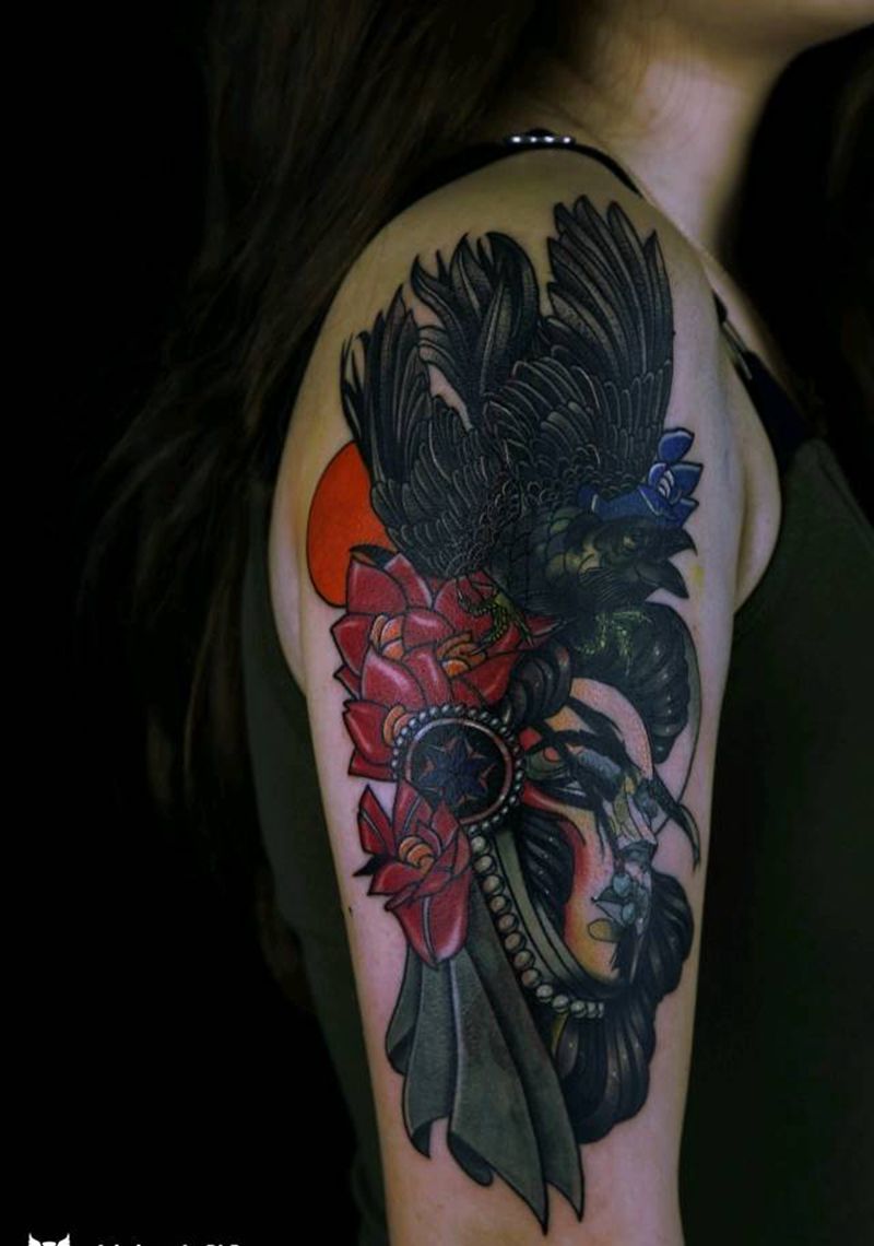 school旧图遮盖纹身图片_手臂New School纹身图案