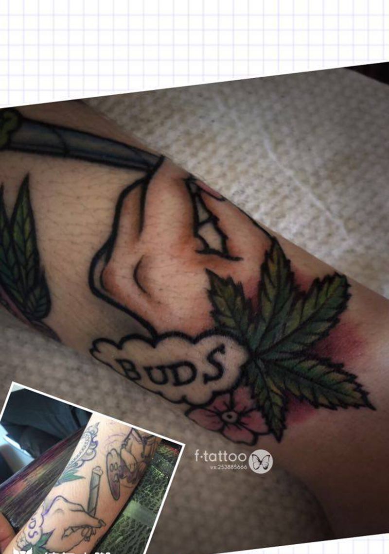 拯救.纹身图片_手臂Old School彩色手英文纹身图案