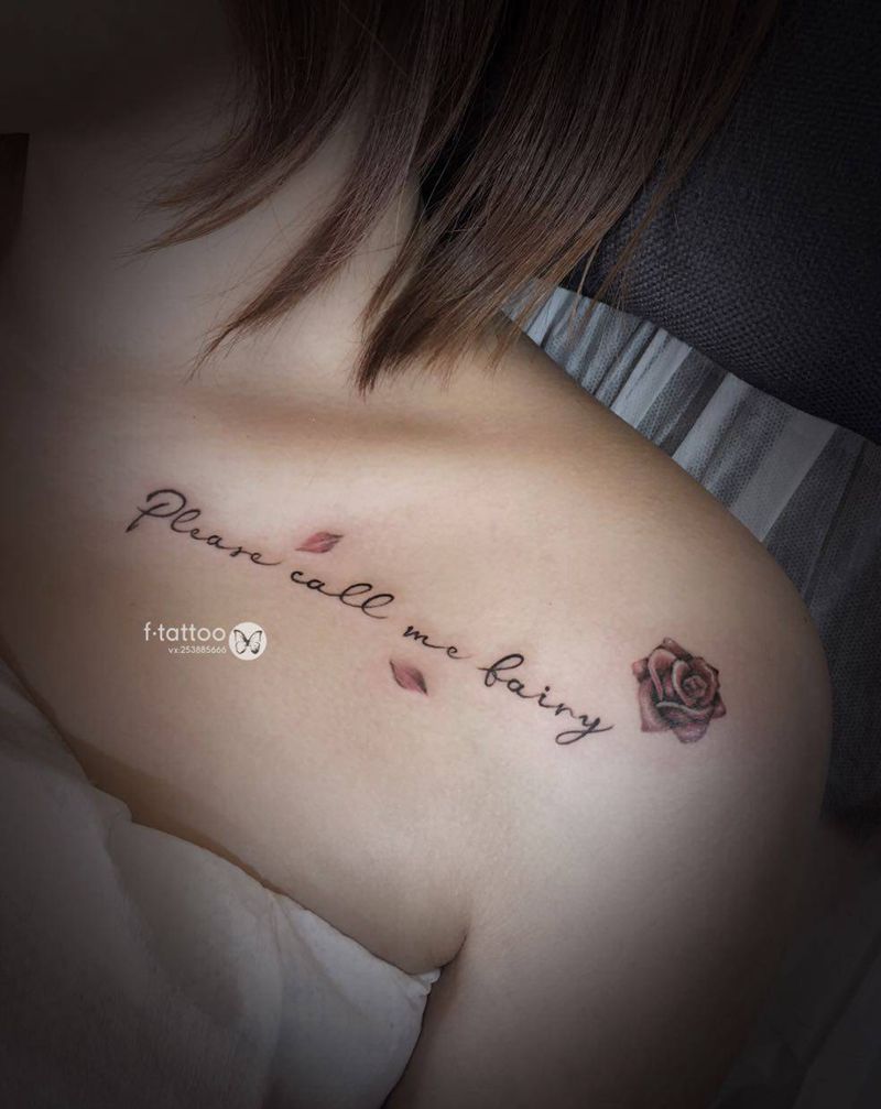请叫我仙女.纹身图片_肩部英文字母花纹身图案
