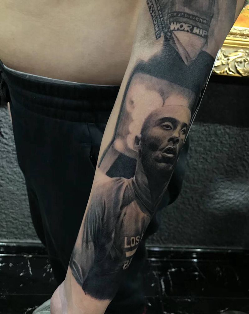 科比纹身图片_手臂欧美写实纹身图案
