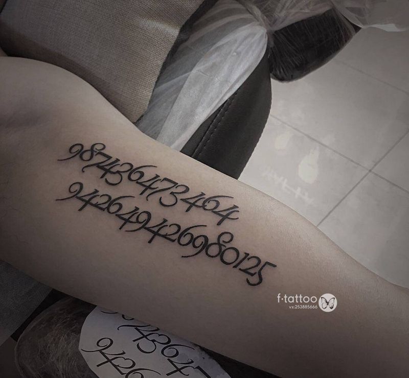 密码.纹身图片_手臂数字小清新纹身图案