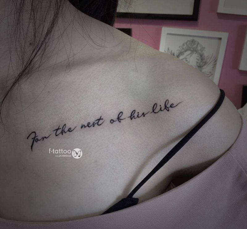 一对夫妻的往后余生.纹身图片_手臂肩部小清新英文字母纹身图案