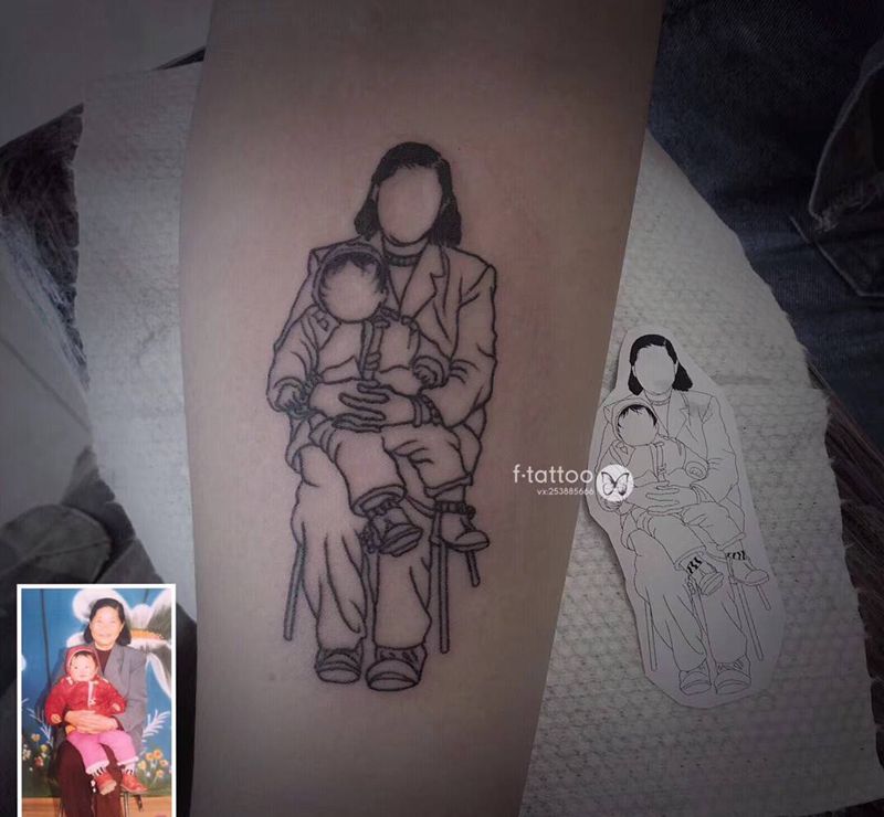 至亲.纹身图片_手臂小清新照片纹身图案