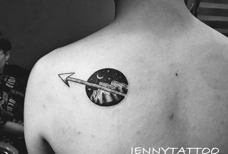 情侣纹身纹身图片_成品背部清新小图情侣纹身图案