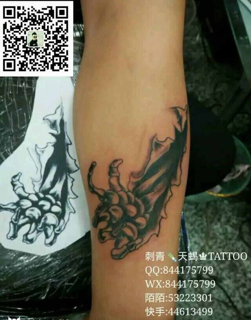 死神之手纹身图片