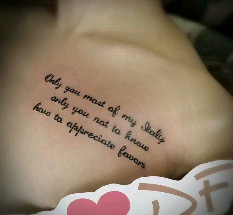 铭记纹身图片_肩部胸部字母英文成品纹身图案