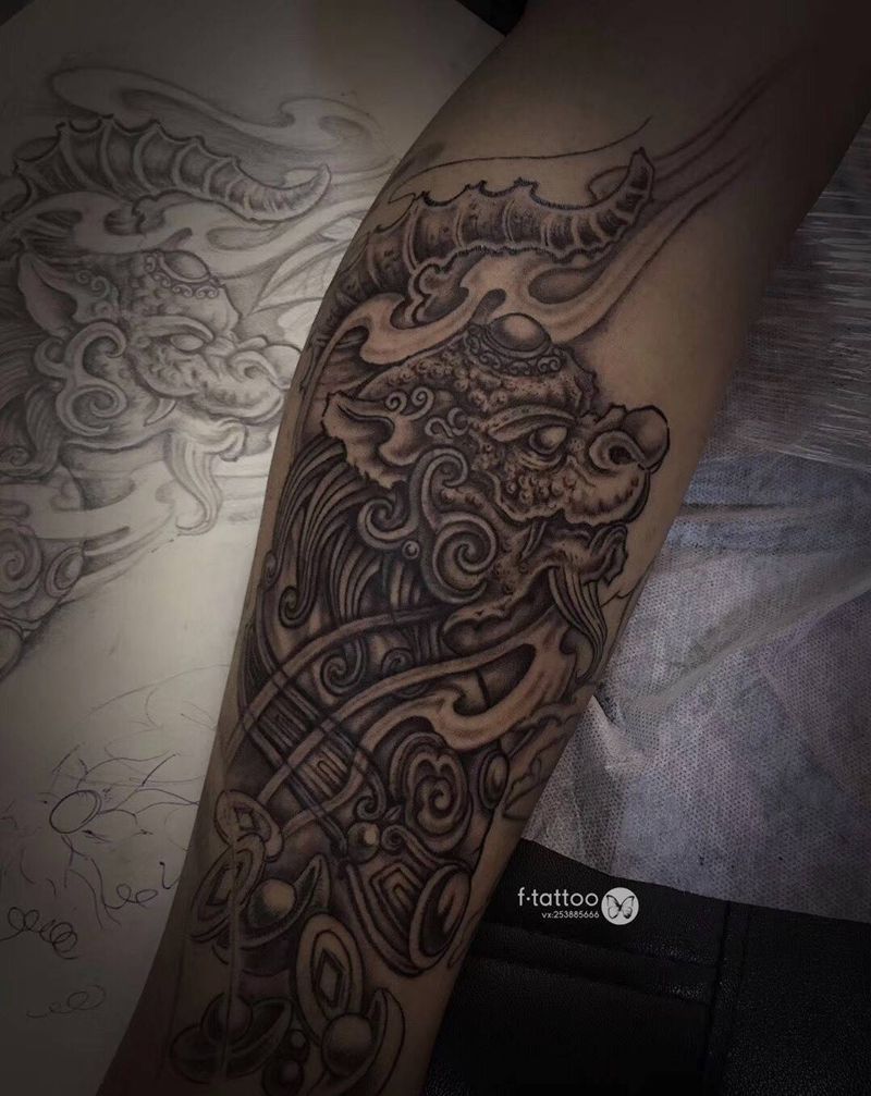 接.（待续）纹身图片_腿部老传统新传统纹身图案