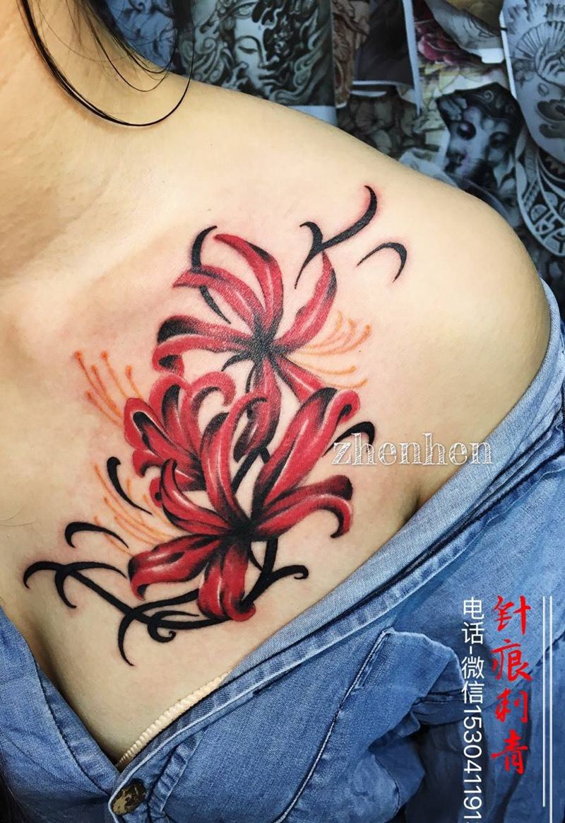 彼岸花纹身图片