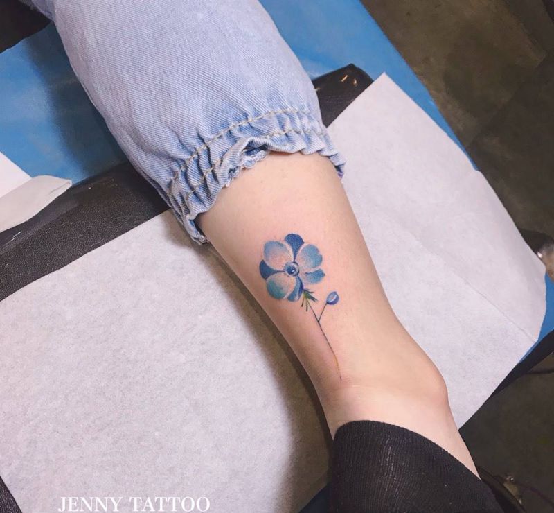 花纹身图片_成品脚部清新习俗植物纹身图案