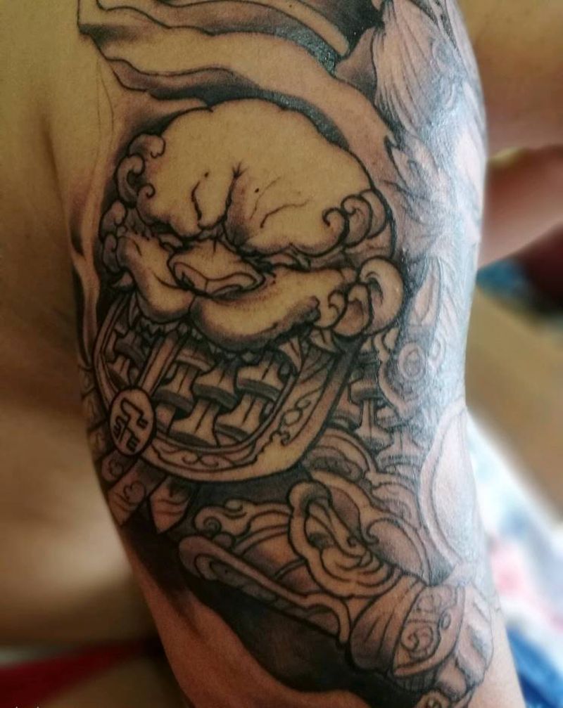 斗战胜佛纹身图片_肩部胸部手臂传统写实动物鬼神成品纹身图案