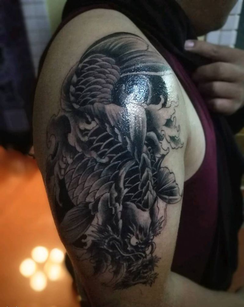 鳌鱼一条纹身图片