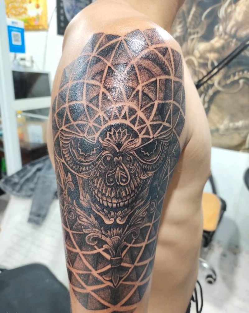 点刺纹身图片_手臂点刺纹身图案