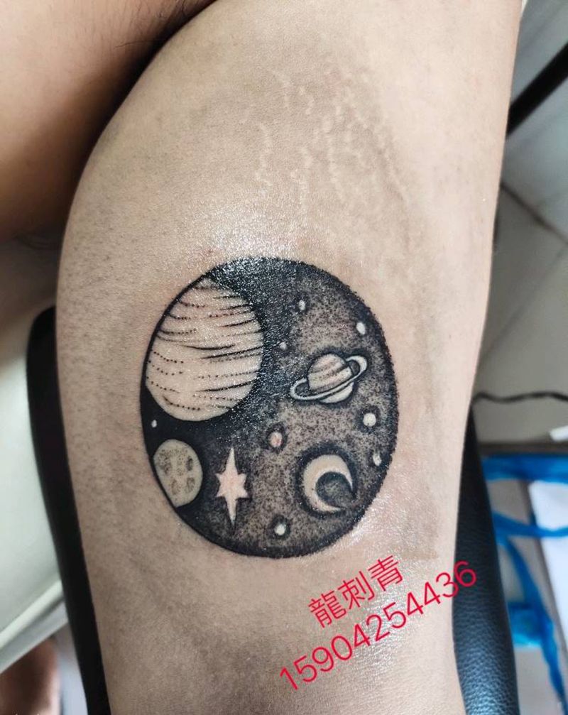 小清新纹身图片_手臂点刺纹身图案