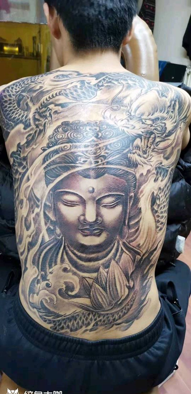 满背纹身纹身图片_背部新传统纹身图案