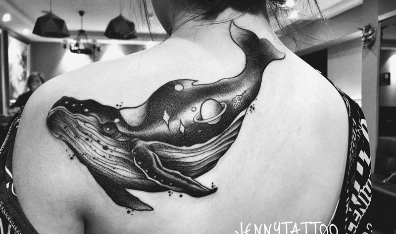 遮盖纹身图片_成品肩部清新动物遮盖纹身图案