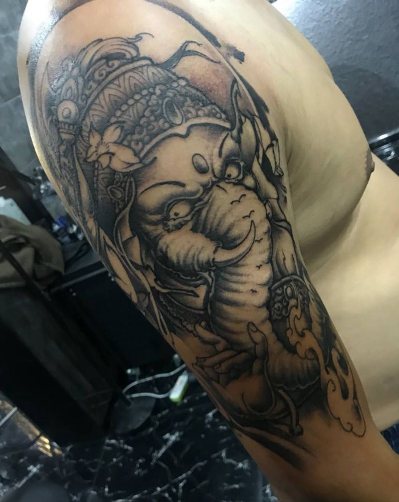 像神纹身图片_手臂新传统像神纹身图案