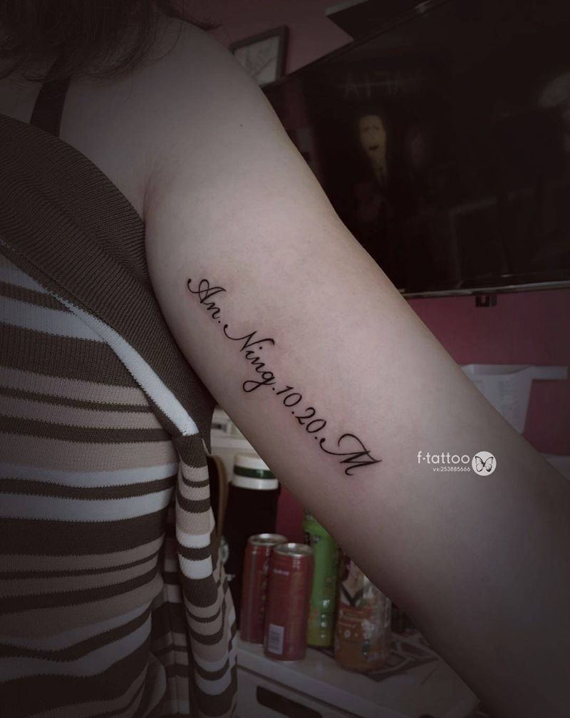 纪念纹身图片_手臂小清新英文字母纹身图案