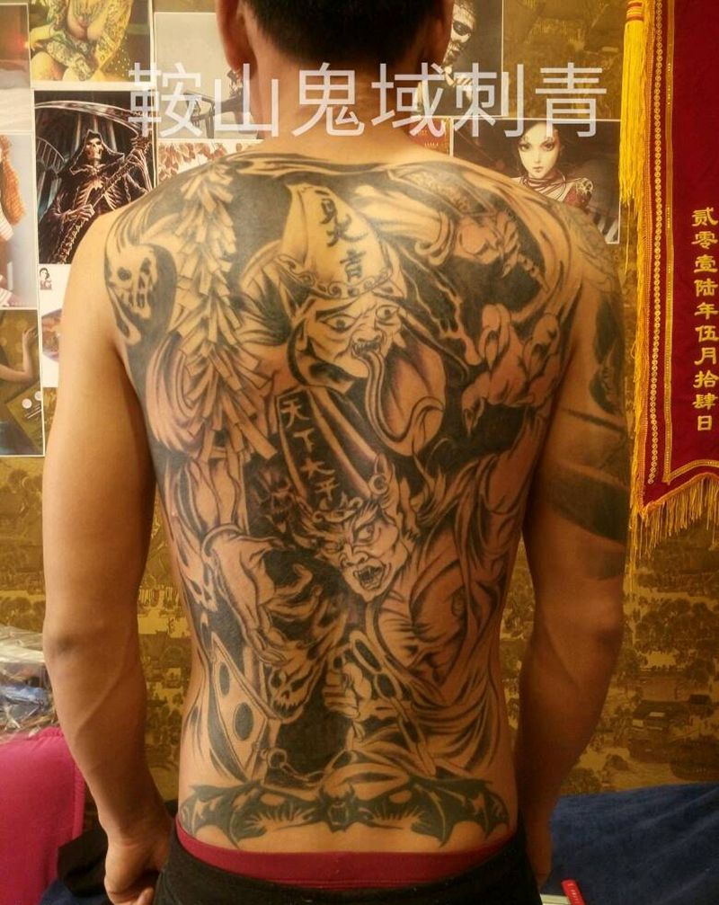 黑白无常纹身图片