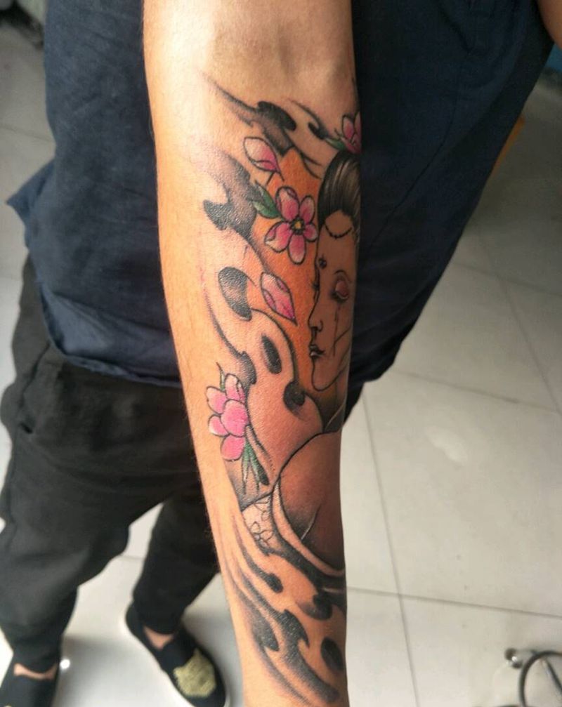 一针一心纹身图片