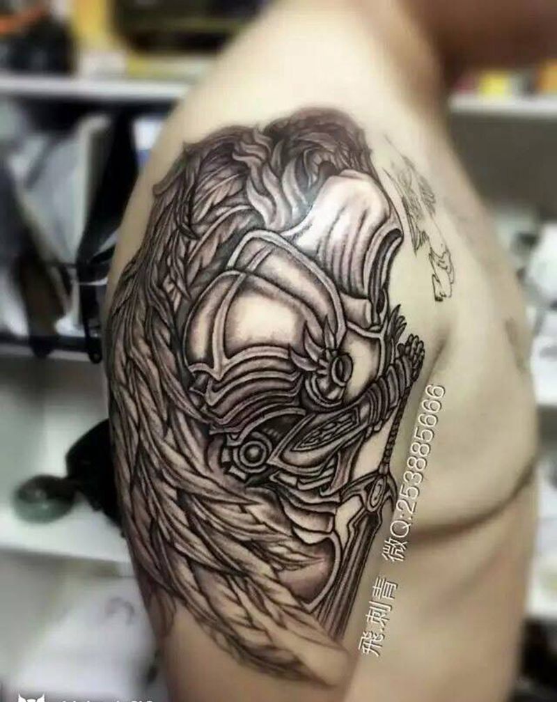 爱纹身图片_半甲欧美人物手臂纹身图案